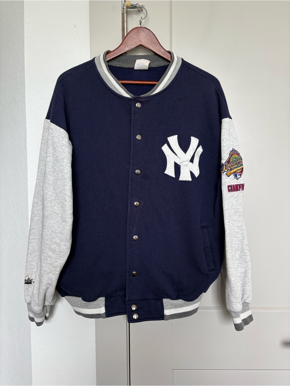 MAJESTIC YANKEES 1996 WORLD SERIES CHAMPIONS JACKET MENS XL MADE IN USA VINTAGE